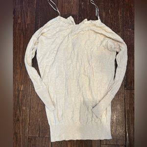 Between Me & You cream round Neck Sweater with zipper - women small